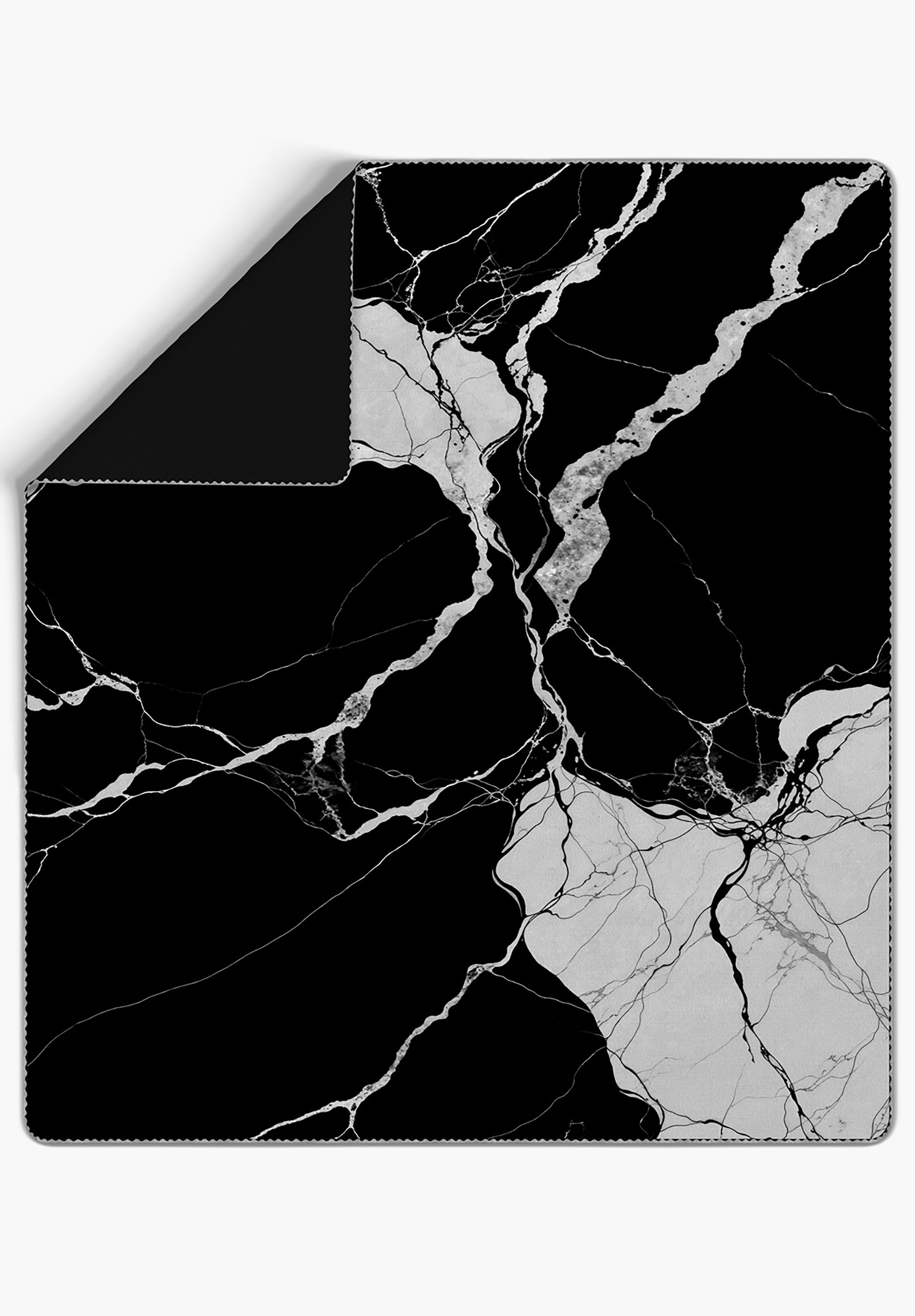 Zyphra Black Marble Effect Blanket Throw