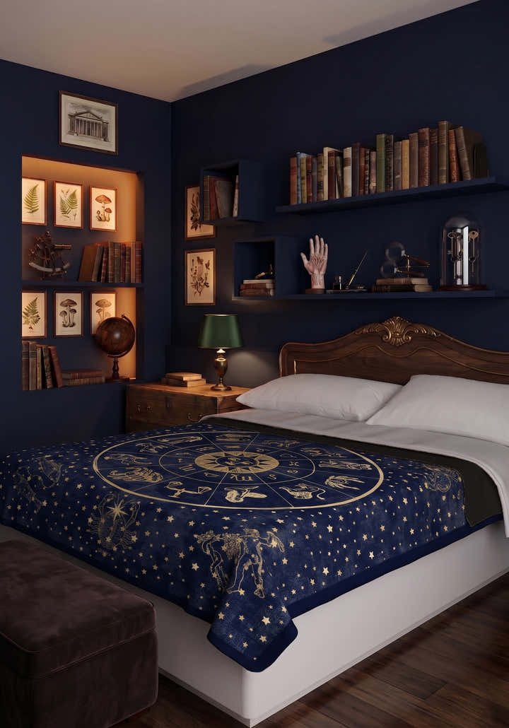 Vega Navy Zodiac Star Blanket