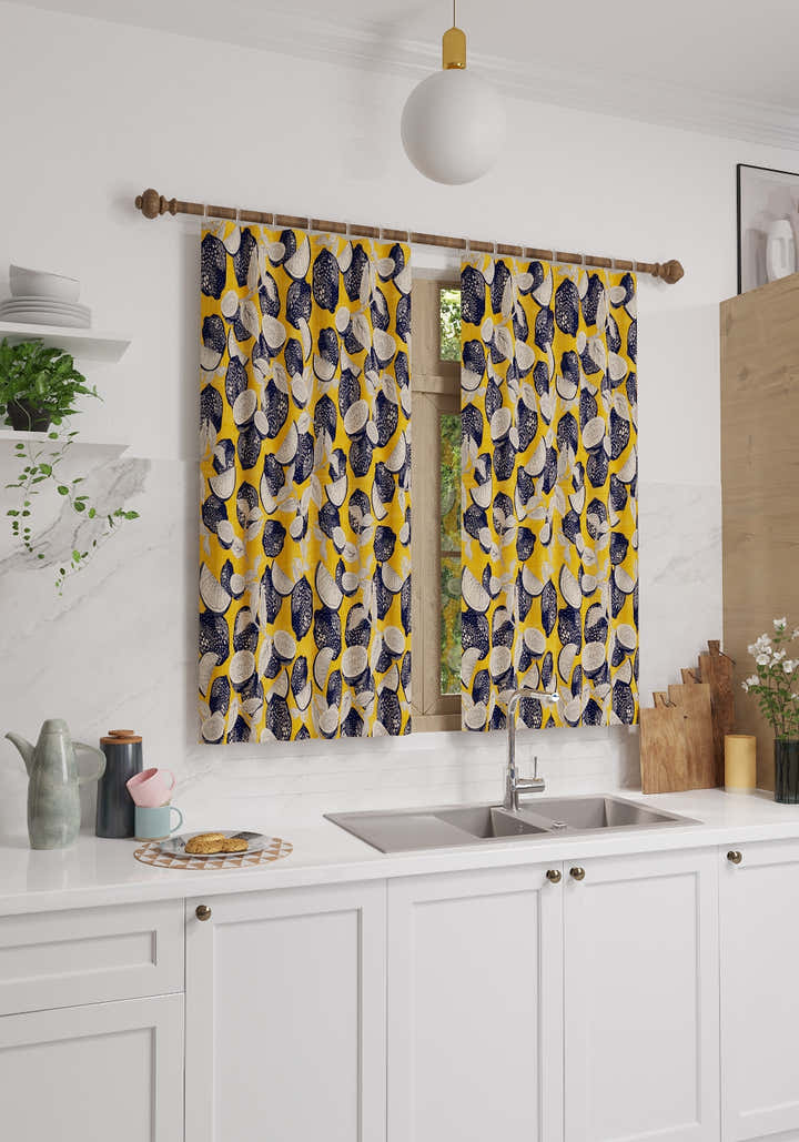 Capri Yellow Kitchen Curtain