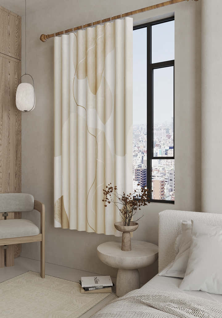 Alindra Beige Modern Curtain