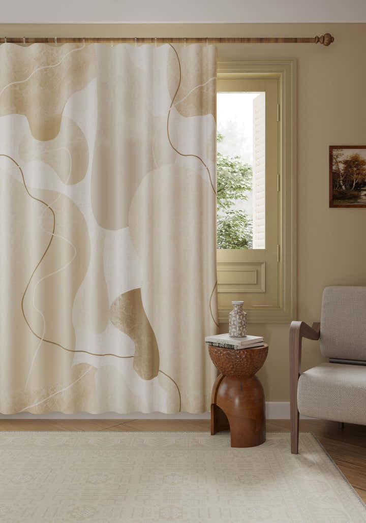 Alindra Beige Modern Curtain