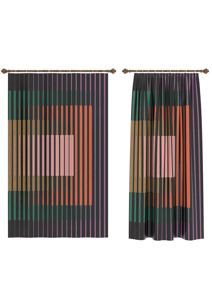 August Colorful Mid Century Curtain