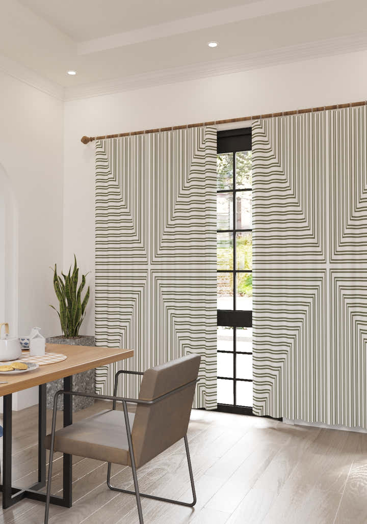 Kylie Green Striped Curtain