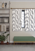 Mini Grey Geometric Curtain