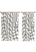 Mini Grey Geometric Curtain