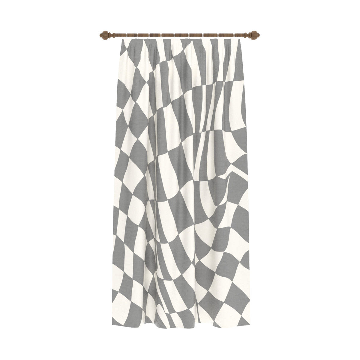 Mini Grey Geometric Curtain