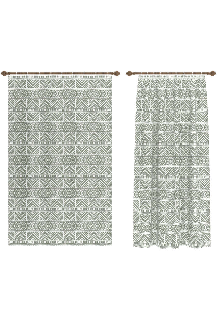 Gilyra Sage Geometric Curtain