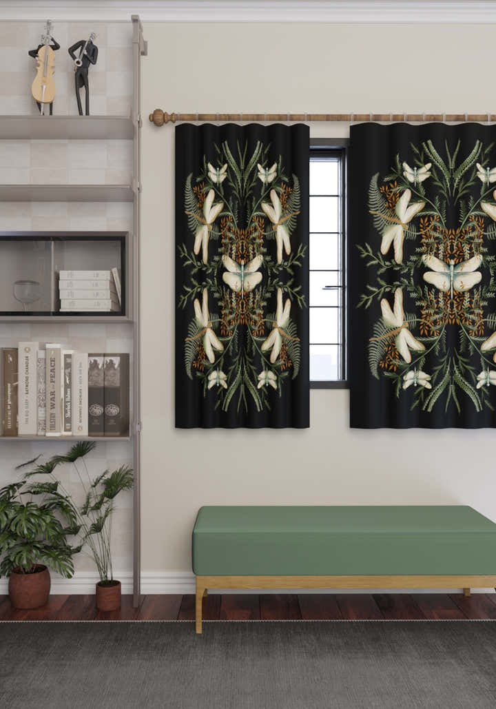 Orithia Black Botanical Curtain