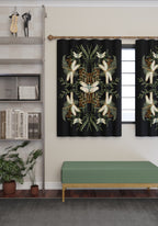 Orithia Black Botanical Curtain