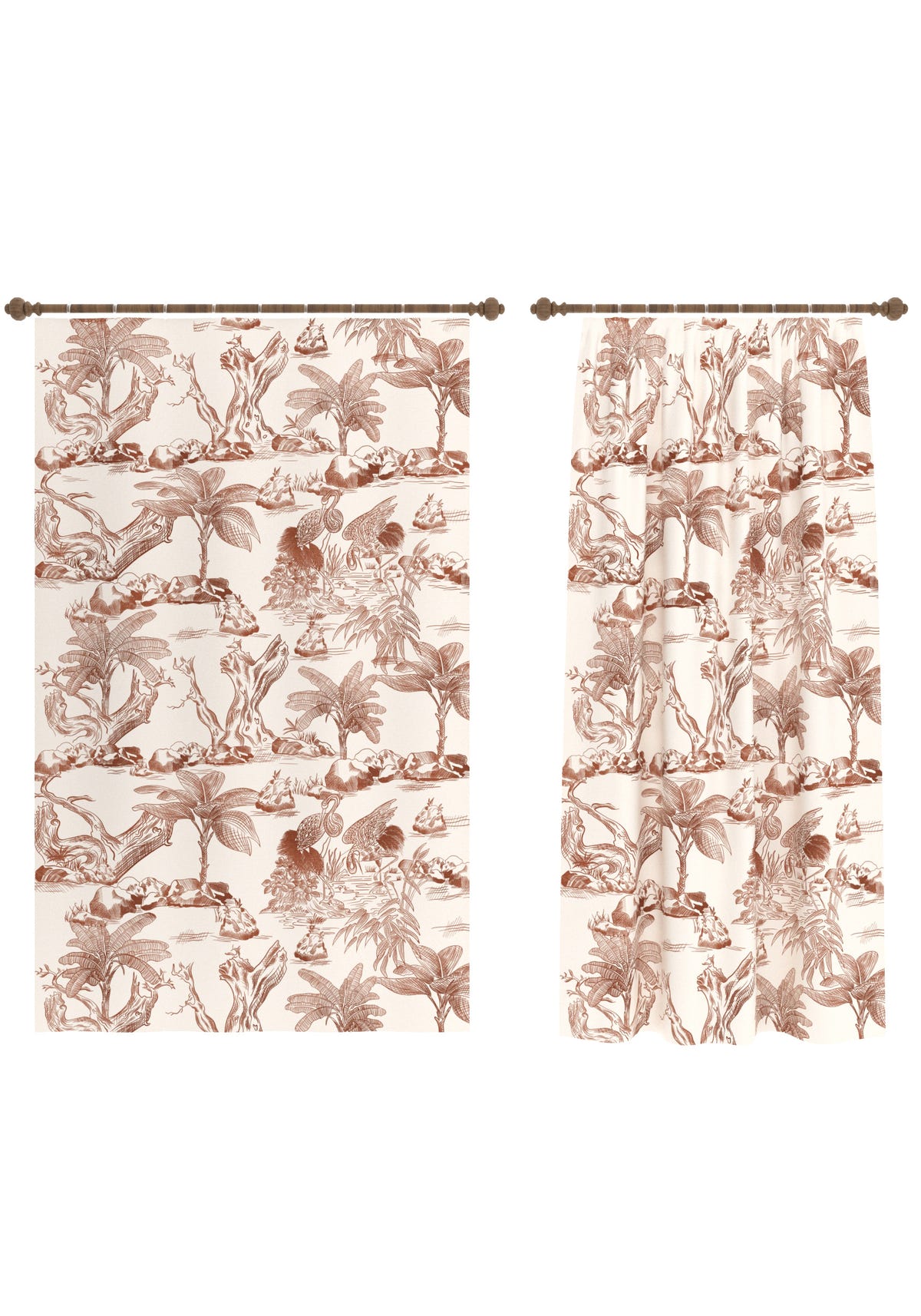 Palmera Toile de Jouy Curtain