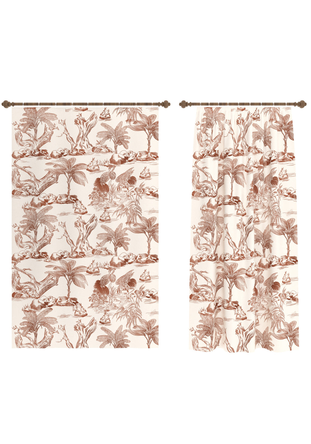 Palmera Toile de Jouy Curtain