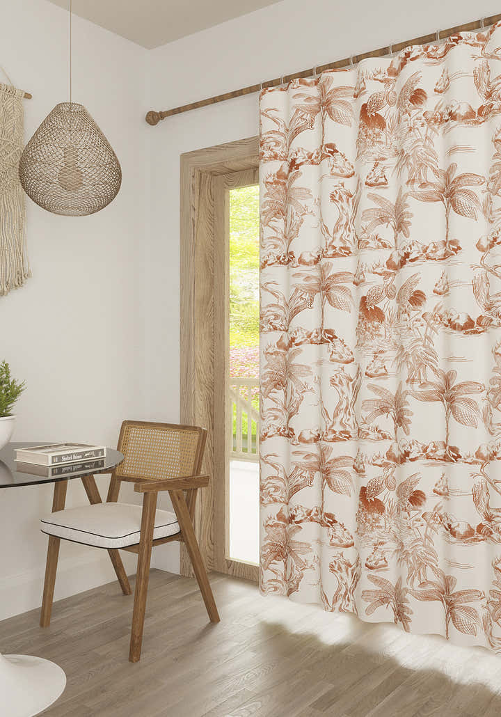 Palmera Toile de Jouy Curtain