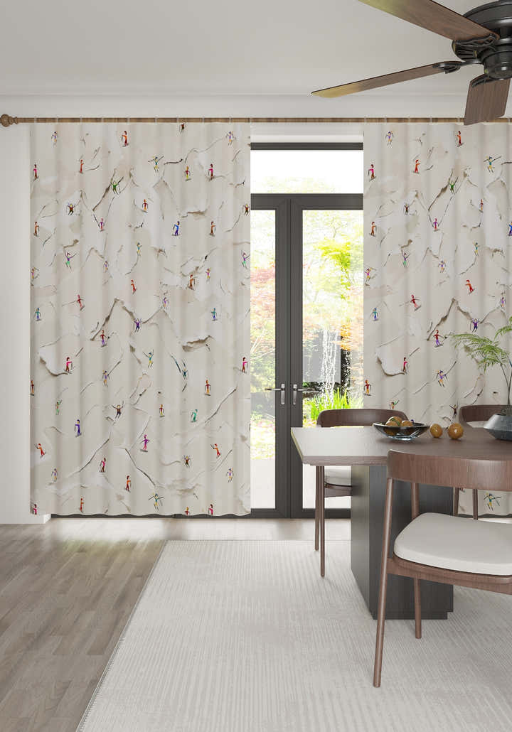 Nico Ski Slopes White Curtain