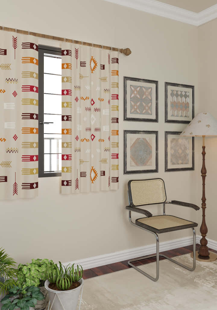 Azra Beige Southwestern Curtain