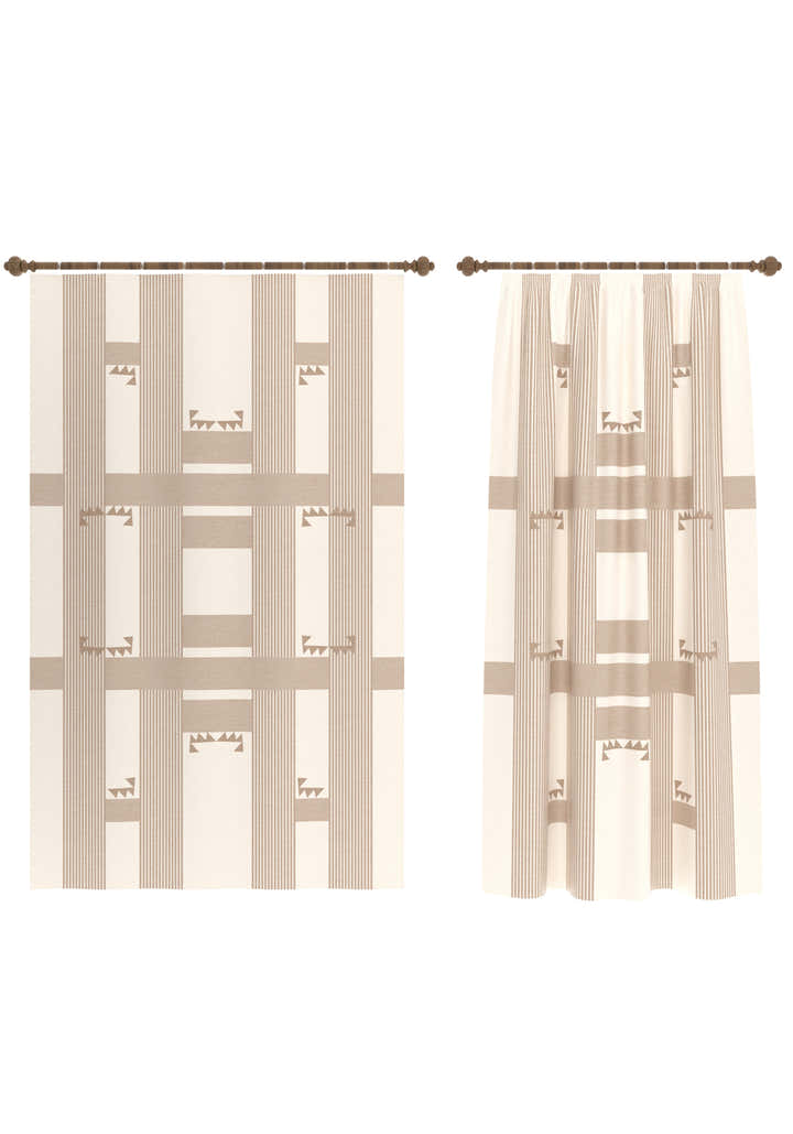 Nahla Geometric Oatmeal Curtain