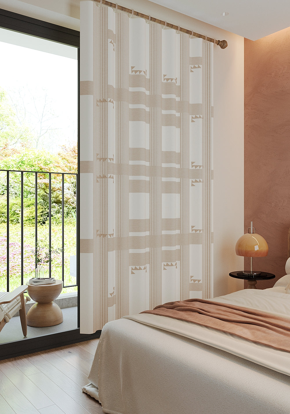 Nahla Geometric Oatmeal Curtain