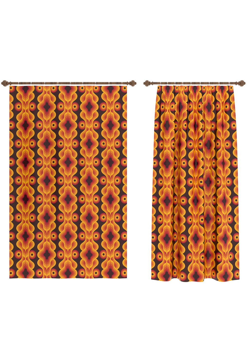 Solaro Orange Mid Century Curtain