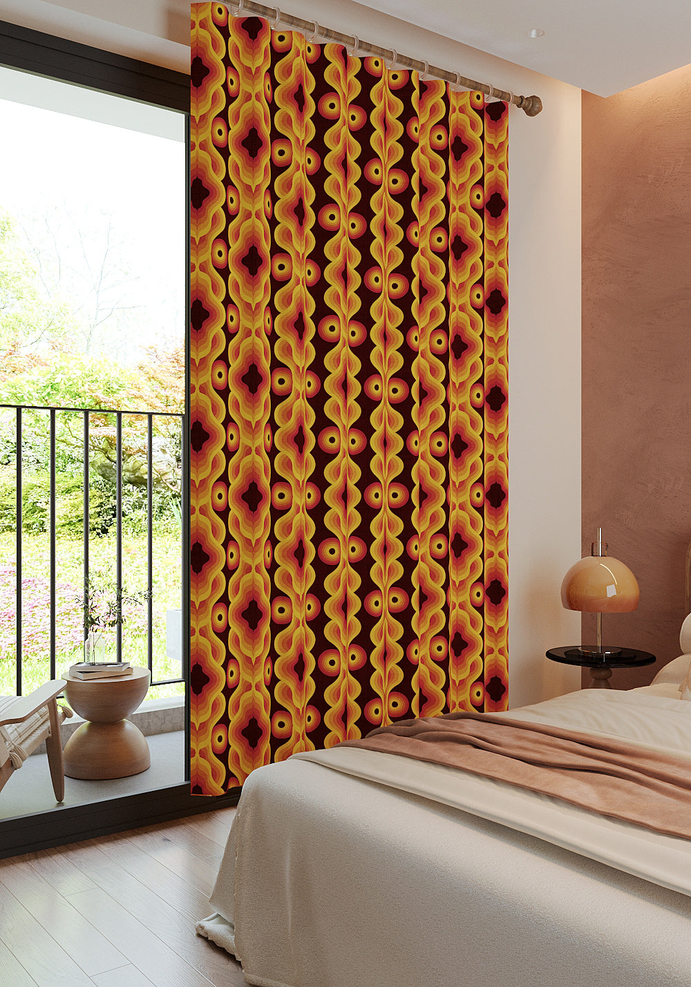 Solaro Orange Mid Century Curtain