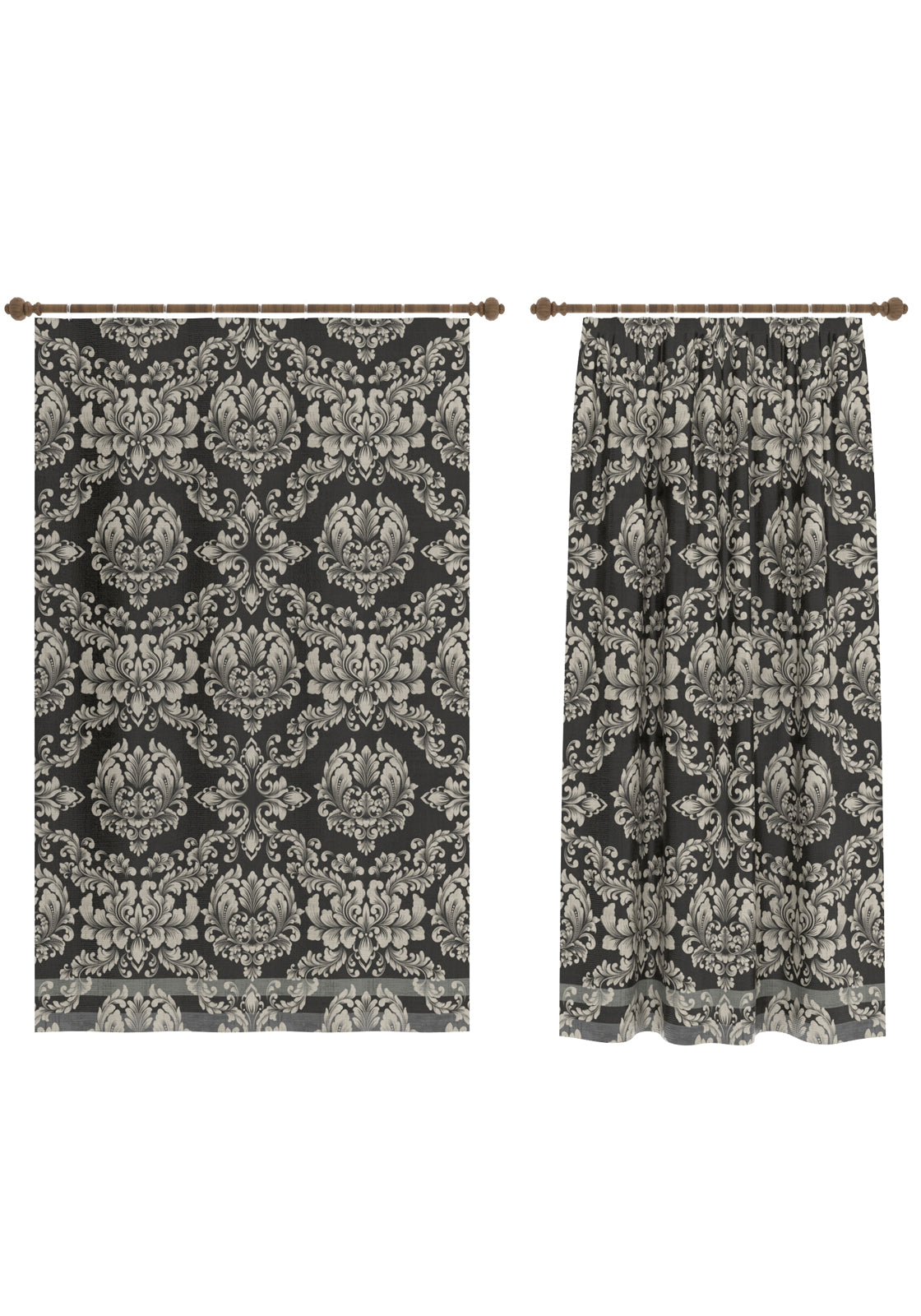 Liliane Black Gothic Curtain