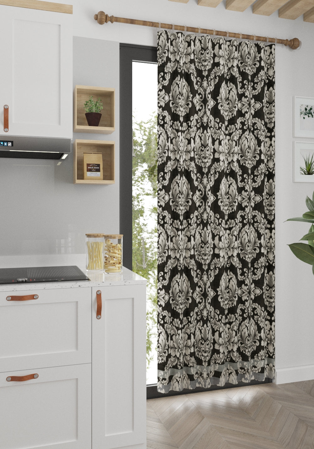 Liliane Black Gothic Curtain
