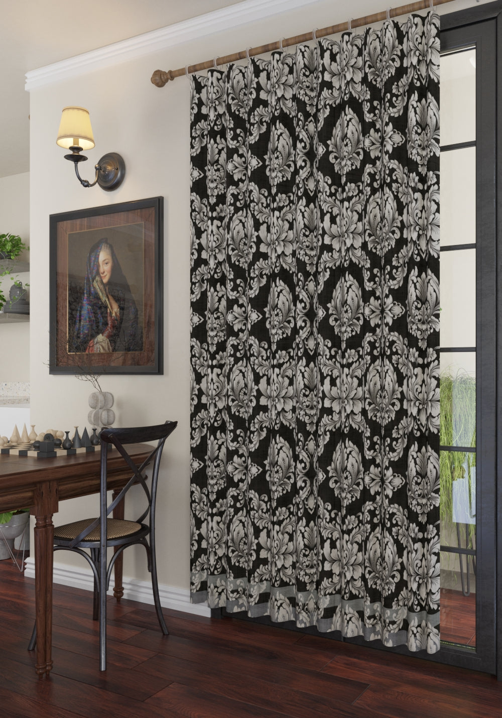 Liliane Black Gothic Curtain