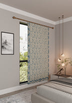 Odessa Dusty Blue Damask Curtain
