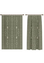Nira Geometric Olive Green Curtain