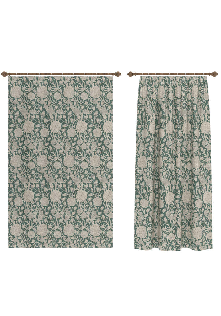 Thalassa Green Farmhouse Curtain