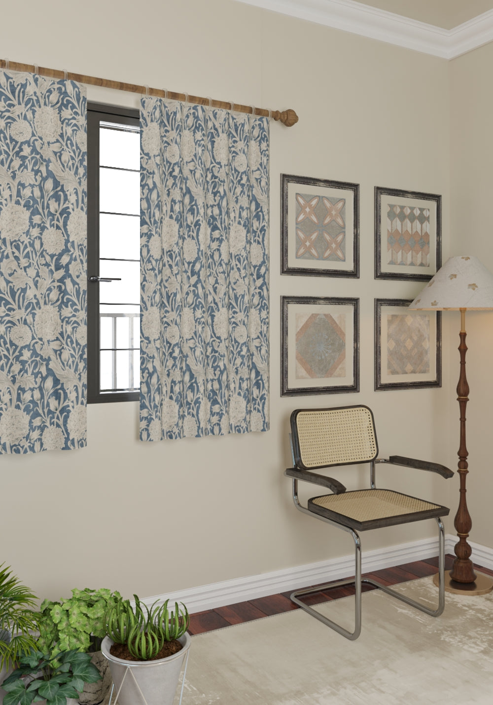 Thalassa Blue Beige Curtain