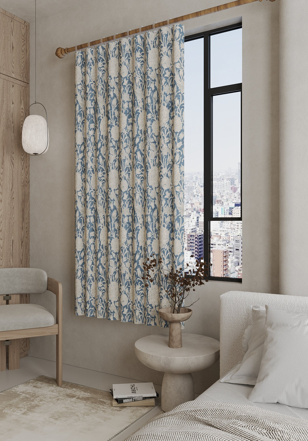 Thalassa Blue Beige Curtain