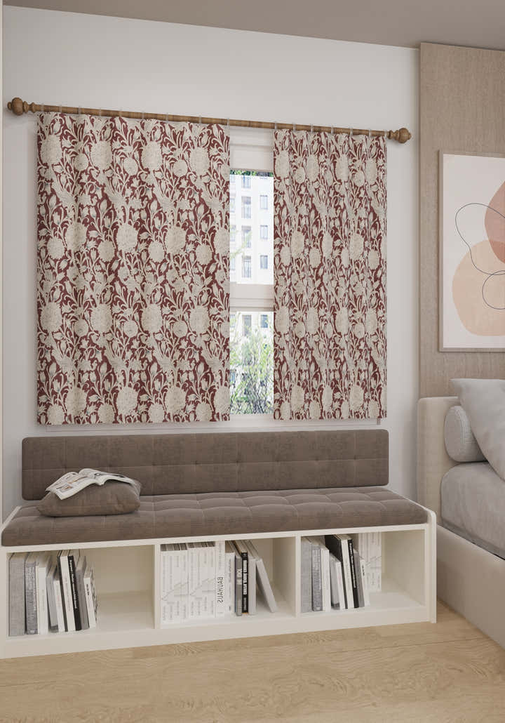 Thalassa Burgundy Vintage Curtain