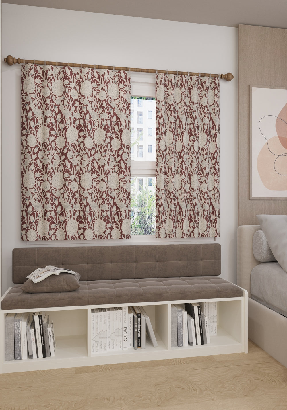 Thalassa Burgundy Vintage Curtain
