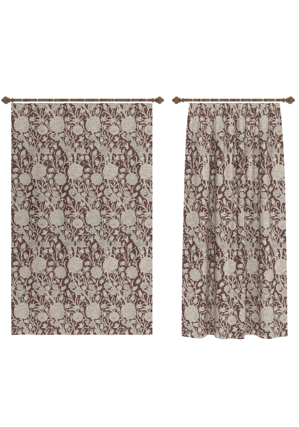 Thalassa Burgundy Vintage Curtain