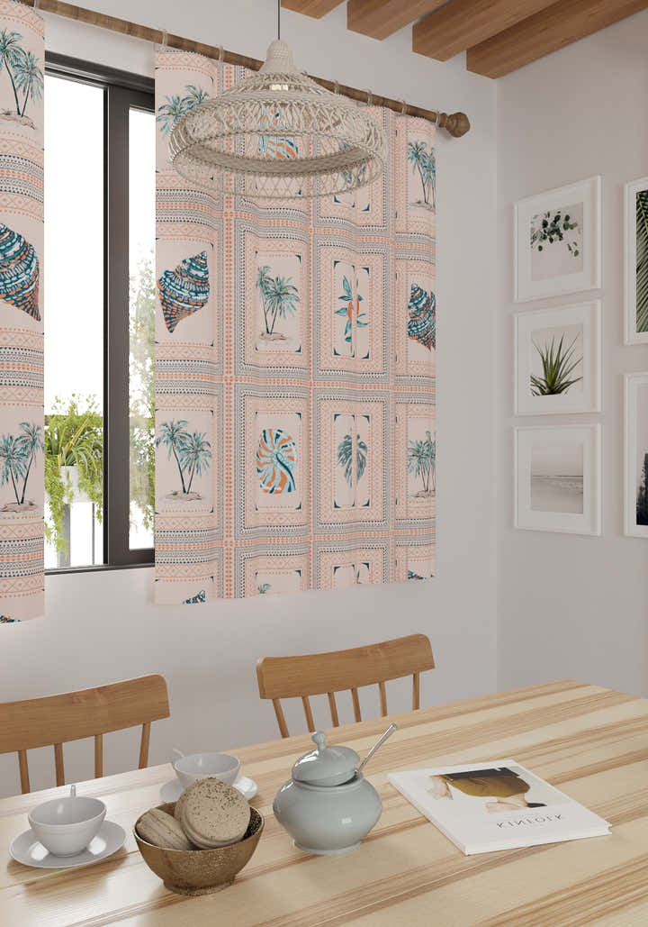 Marina Tropical Pink Curtain