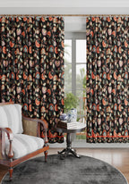 Laleh Black Floral Curtain