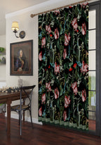 Evelina Black Botanical Curtain