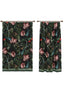 Evelina Black Botanical Curtain