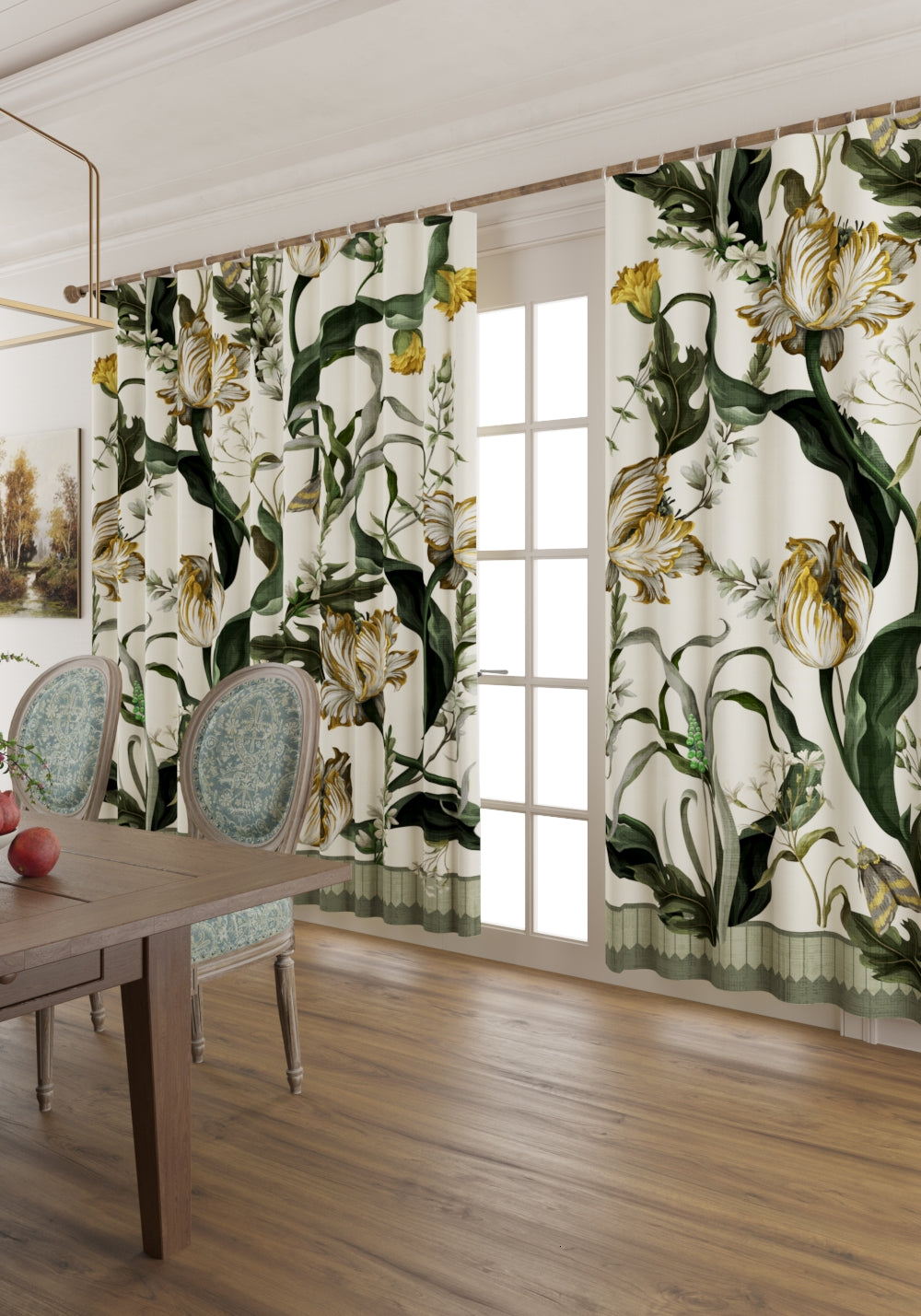 Evelina Ivory Botanical Curtain