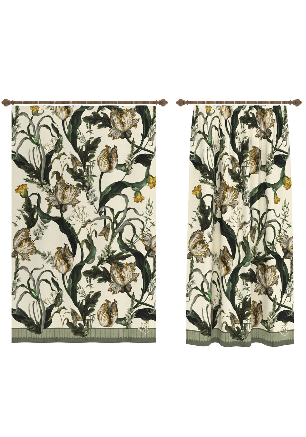 Evelina Ivory Botanical Curtain