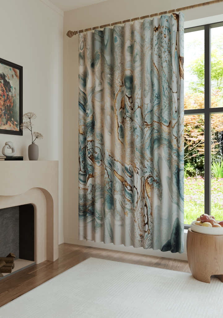 Marcellus Light Blue Curtain