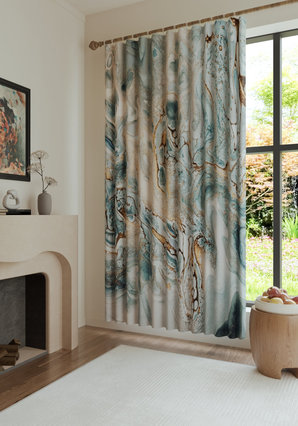 Marcellus Light Blue Curtain