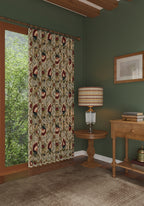 Delfina Green Floral Curtain