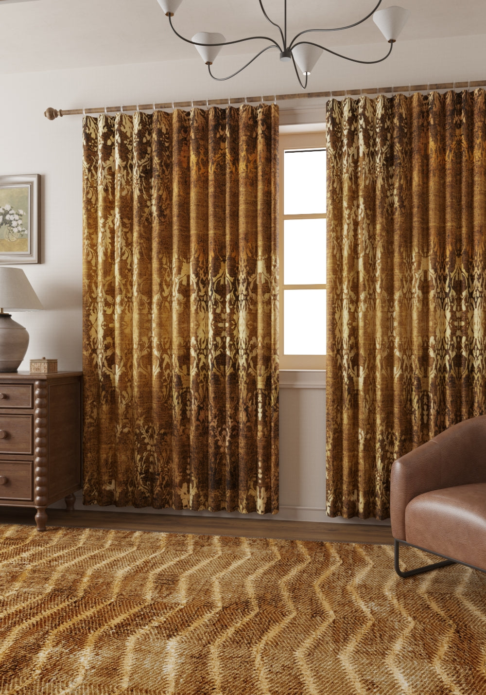 Lily Bronze Vintage Curtain