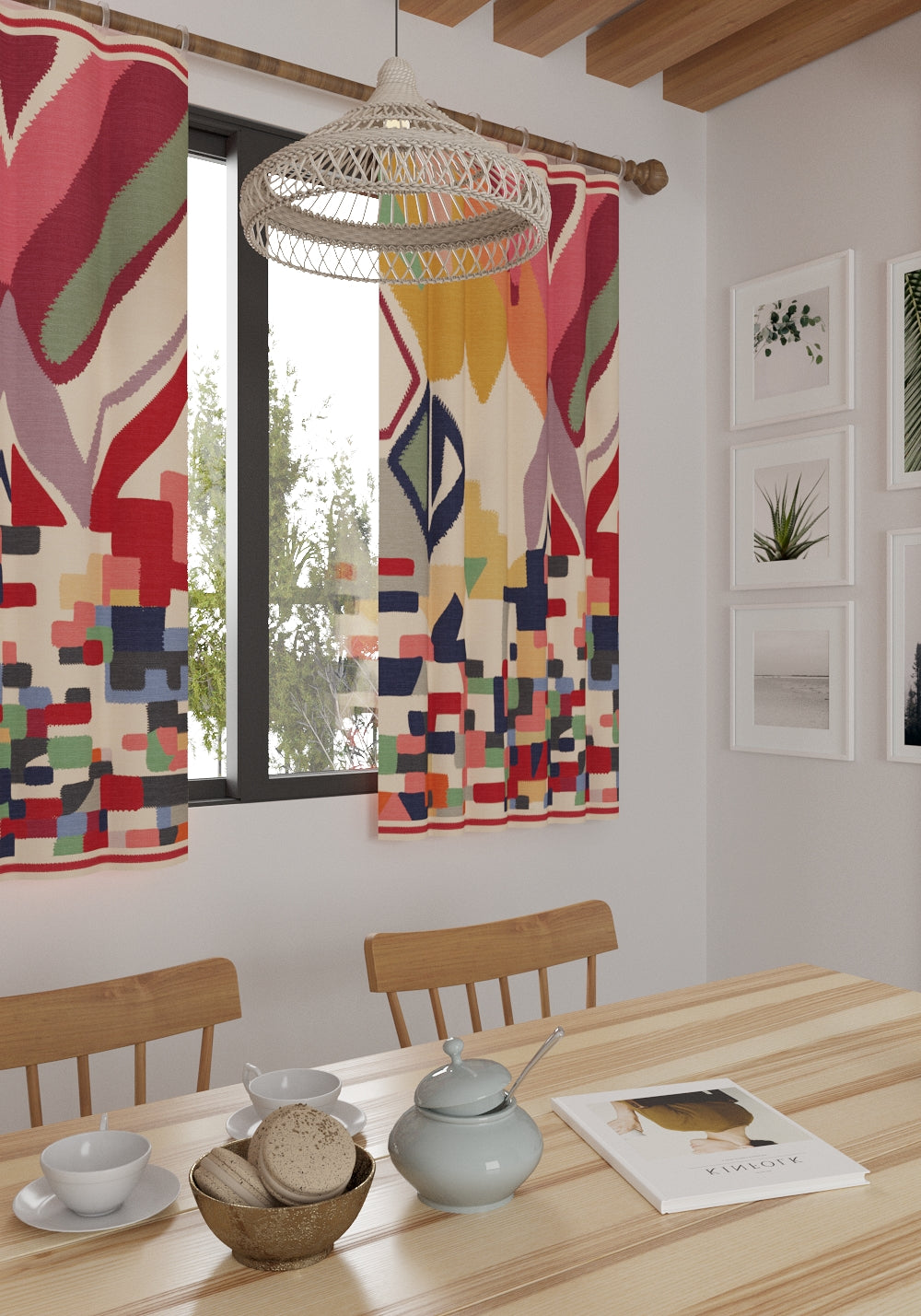 Tivon Geometric Colorful Curtain
