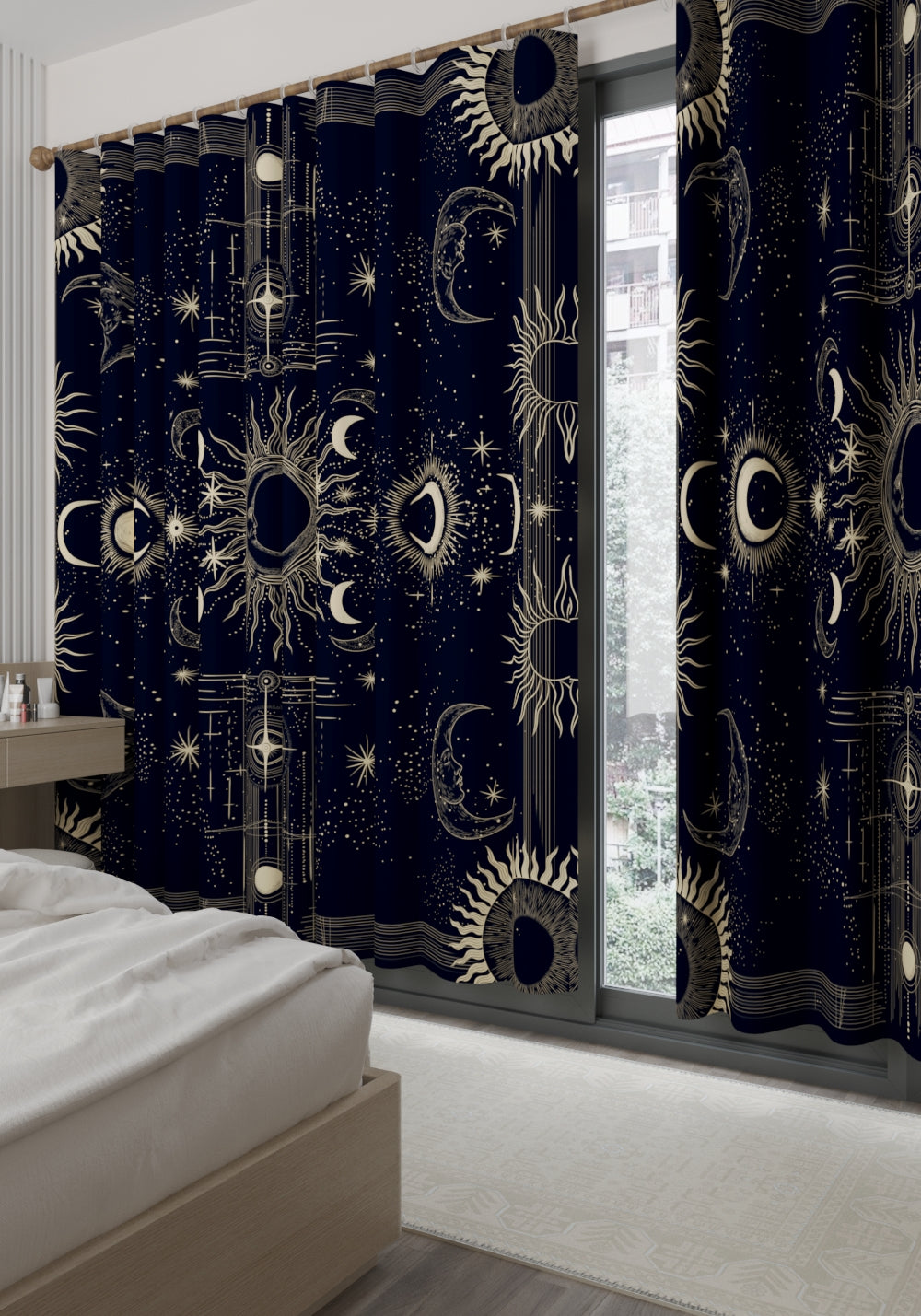 Noctara Dark Navy Celestial Curtain