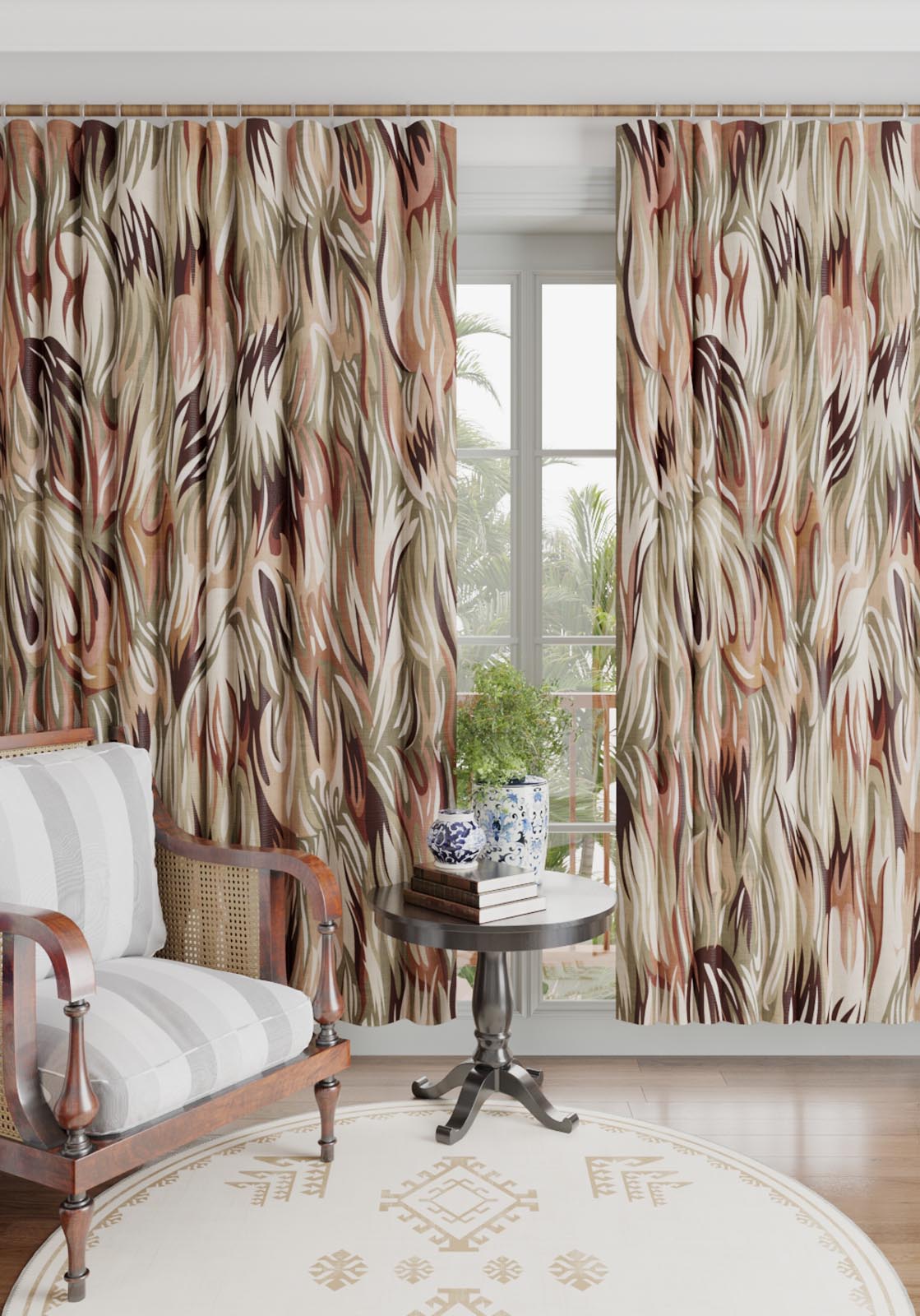 Arden Earth Tone Botanical Curtain