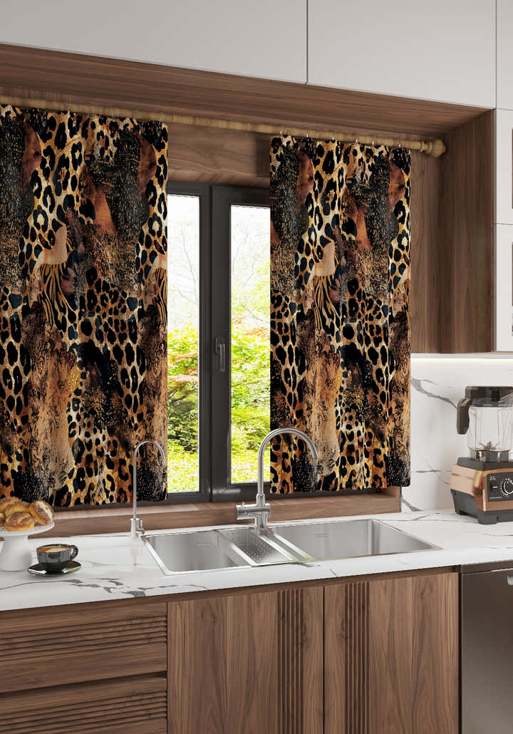 Caius Brown Animal Print Curtain