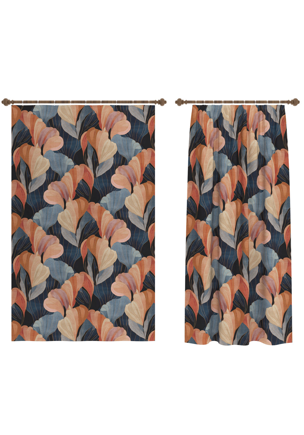 Gryndor Orange and Blue Curtain
