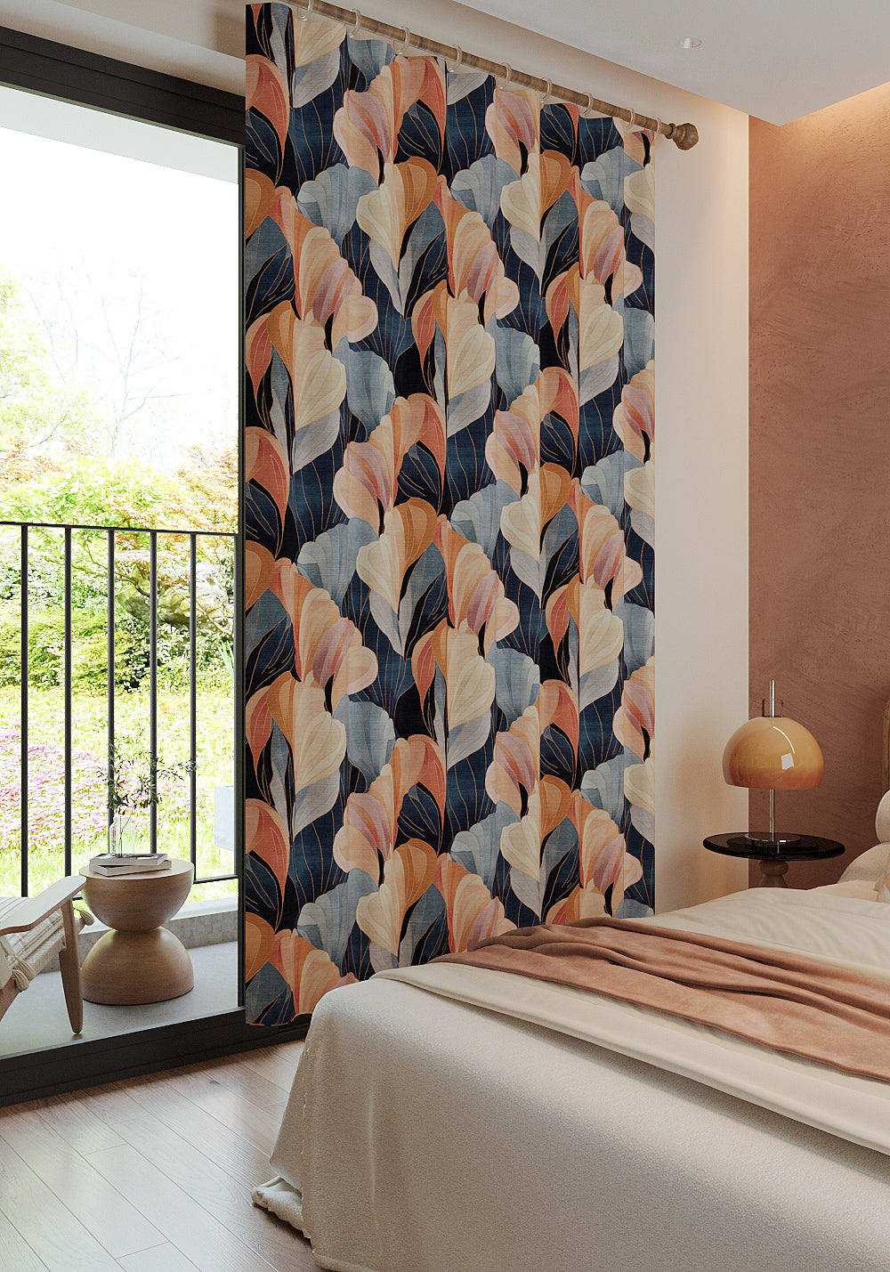 Gryndor Orange and Blue Curtain