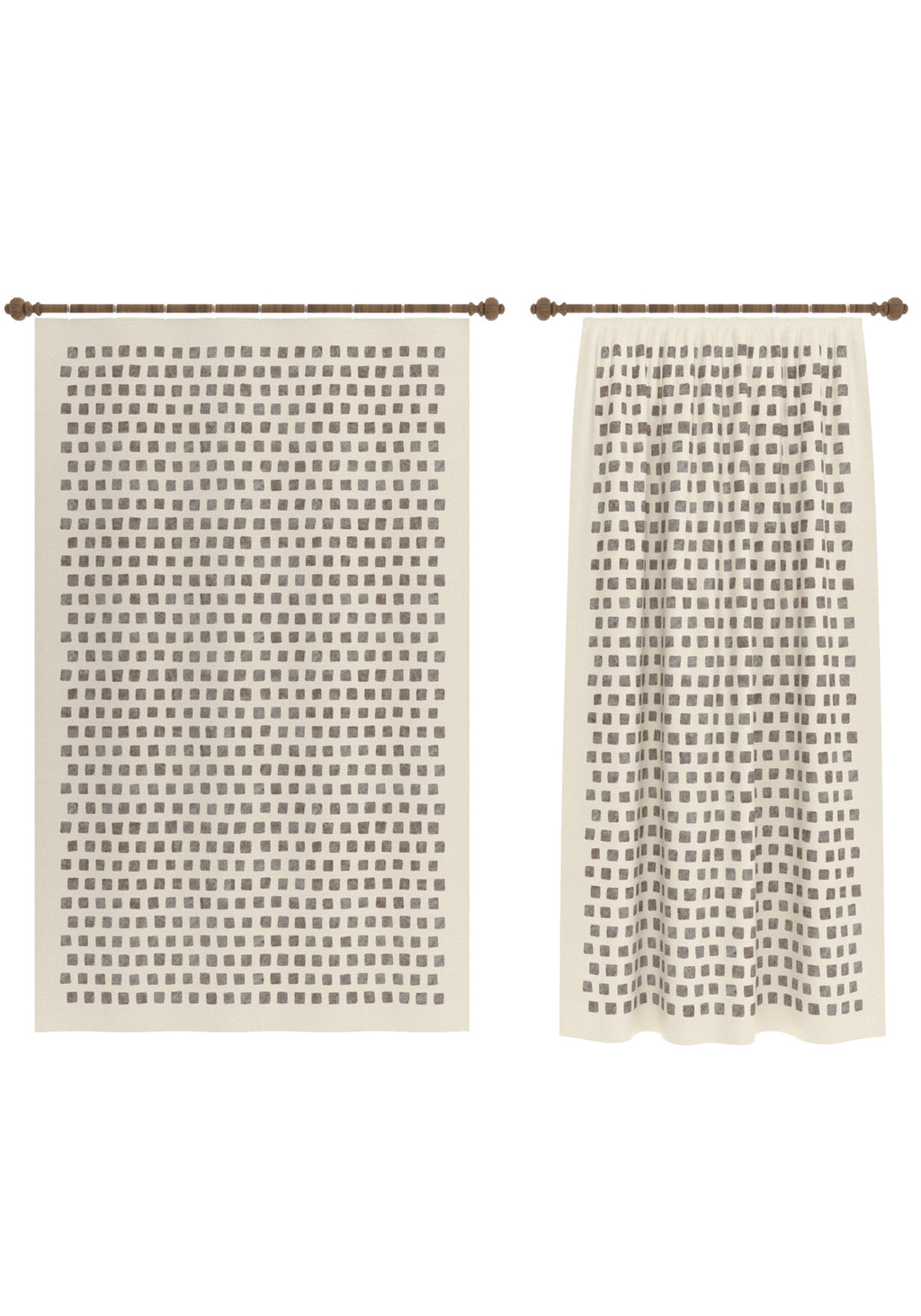 Thalia Cream Geometric Curtain